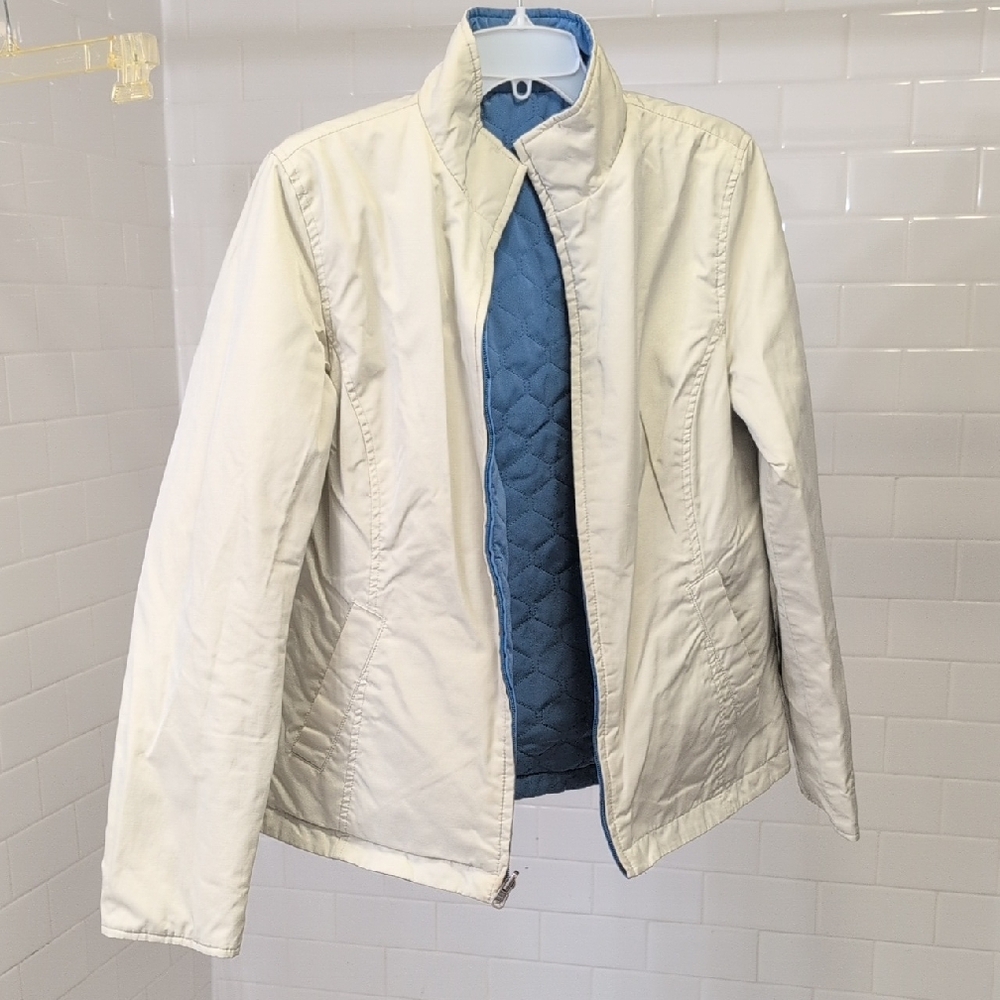 Men's Cream Jacket with Blue Lining